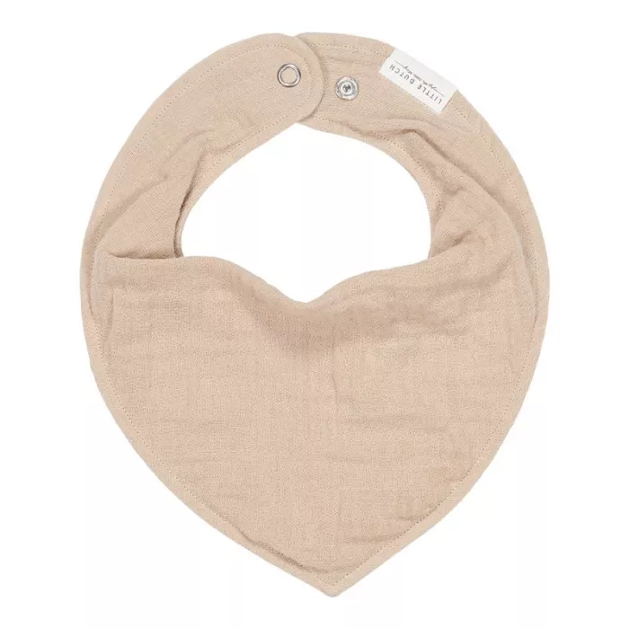 Baveta bandana dublatadin bumbac organic - Pure Beige - Little Dutch