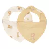 Baveta bandana dublata din bumbac organic - set 2 bucati - Yellow/ Leo Safari - Little Dutch