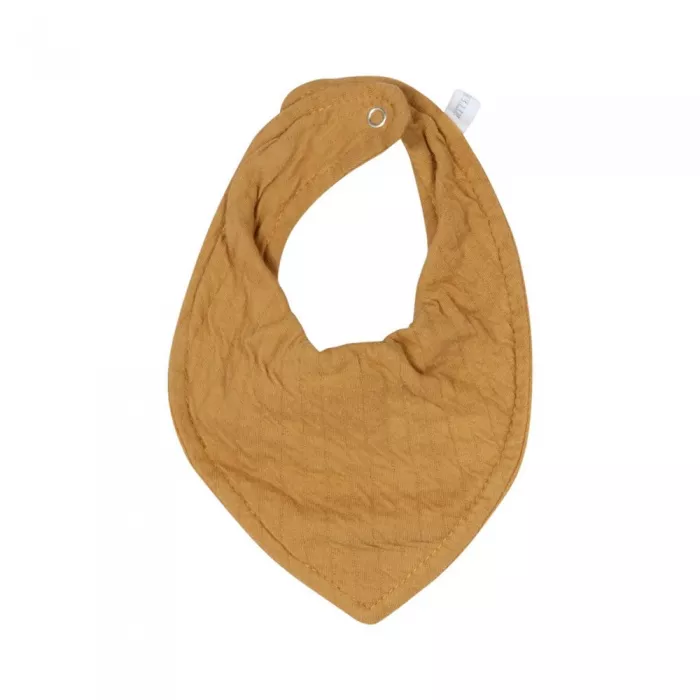 Baveta bandana dublata - Pure Ochre - Little Dutch