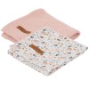 Muselina din bumbac - set 2 bucati - Pure Pink/Spring Flowers - Little Dutch Muselina din bumbac - set 2 bucati - Pure Pink/Spring Flowers - Little Dutch
