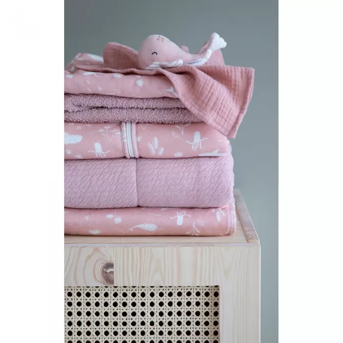 Muselina din bumbac - set 2 bucati - Ocean Pink/Pure Pink - Little Dutch