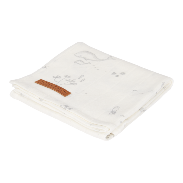 Muselina din bumbac - 120 x 120 cm - Ocean White - Little Dutch Muselina din bumbac - 120 x 120 cm - Ocean White - Little Dutch