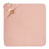 Prosop cu gluga din bumbac organic pentru bebelusi - 75 x 75 - Flamingo Roz - Little Dutch