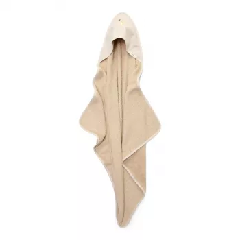 Prosop cu gluga din bumbac organic pentru bebelusi - 75x75 cm - Baby Bunny - Newborn Naturals - Little Dutch