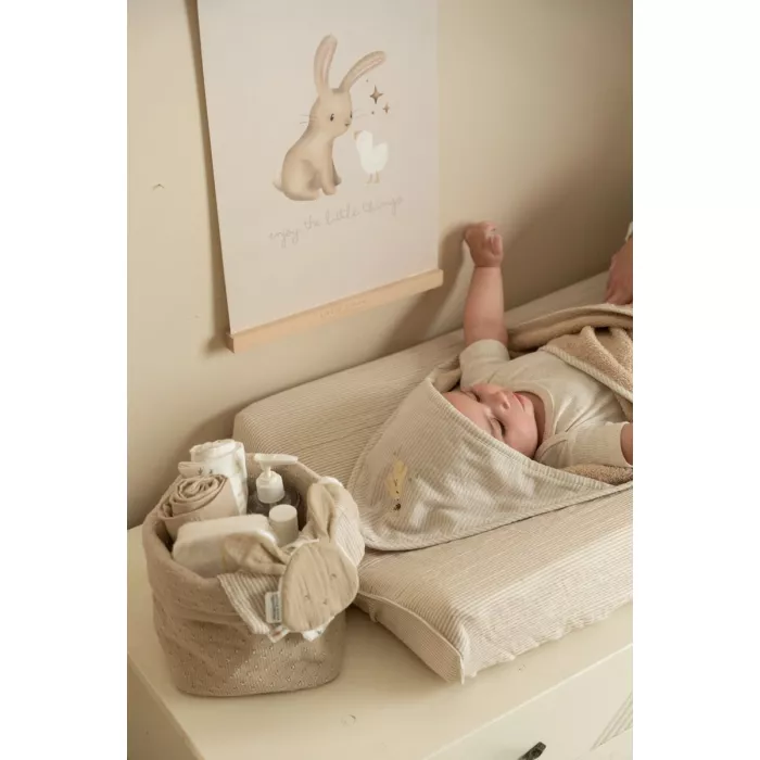 Prosop cu gluga - Bunny - 75 x 75 cm - Newborn Naturals - Little Dutch
