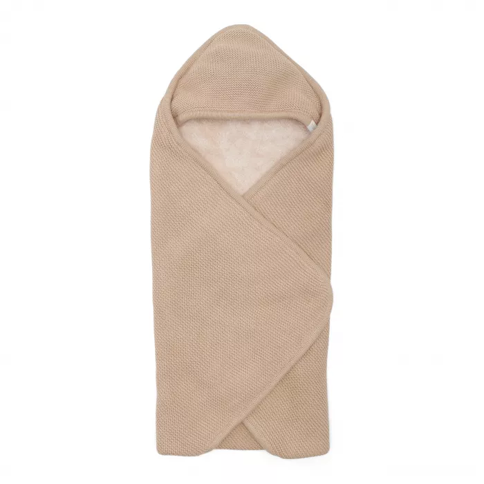 Patura de infasat tricotata din bumbac organic - Beige - 75 x 75 cm - Little Dutch