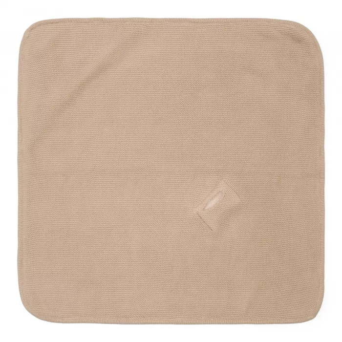 Patura de infasat tricotata din bumbac organic - Beige - 75 x 75 cm - Little Dutch