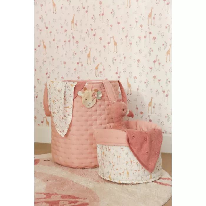 Muselina din bumbac organic - set 2 bucati -  Pink /Blooming Safari - Little Dutch