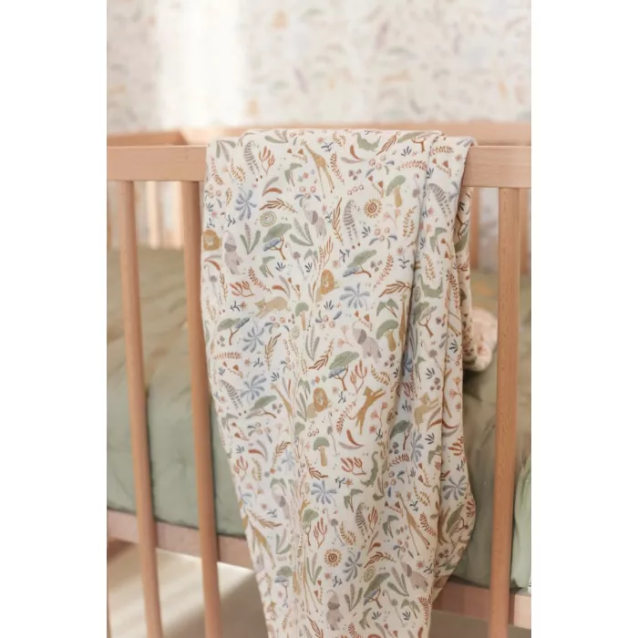 Muselina din bumbac organic - 120x120 cm - Safari Wonders - Little Dutch