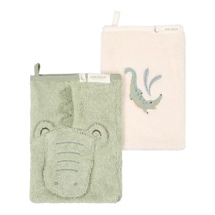 Manusa pentru baie - set 2 bucati - Green Crocodil - Little Dutch