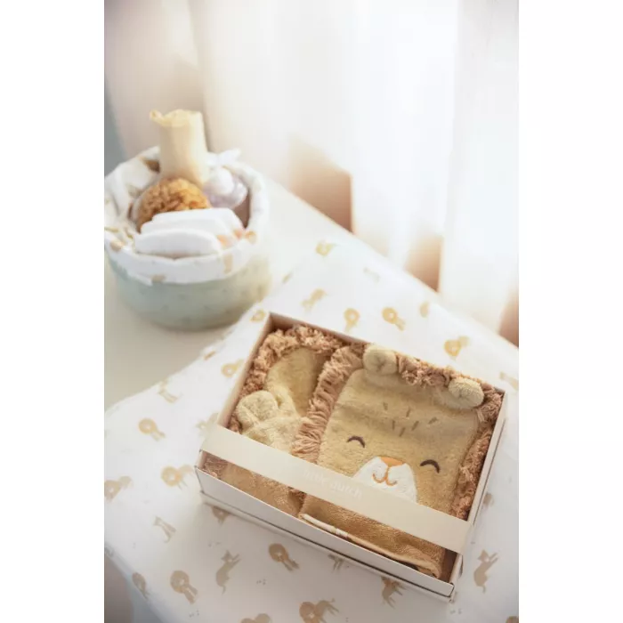 Set cadou din bumbac organic pentru bebelusi - Leo Safari - Little Dutch