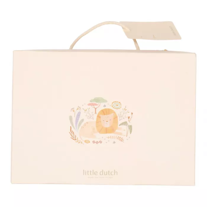 Set cadou din bumbac organic pentru bebelusi - Leo Safari - Little Dutch