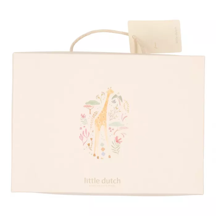 Set cadou din bumbac organic pentru bebelusi - Flamingo Roz - Little Dutch