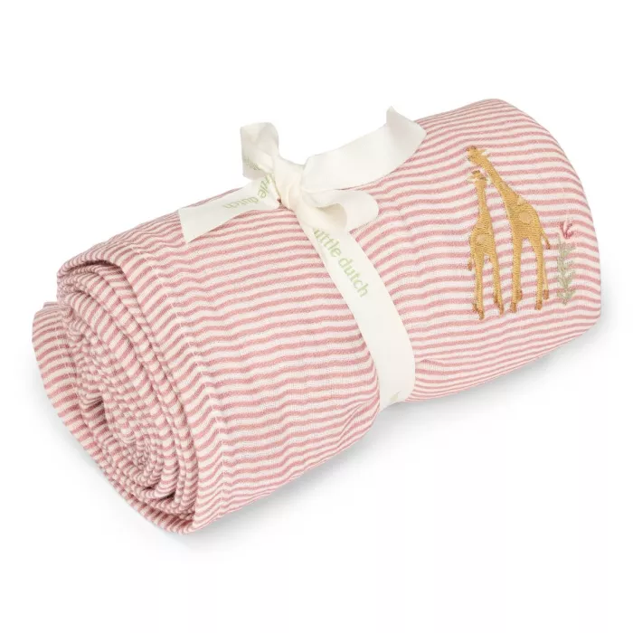 Set cadou din bumbac organic pentru bebelusi - Flamingo Roz - Little Dutch