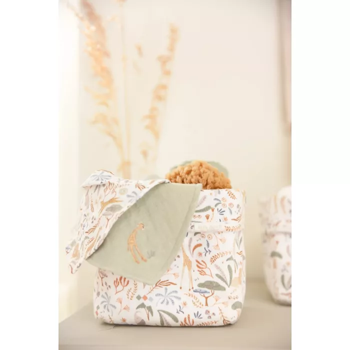 Muselina din bumbac organic - set 3 bucati -  Green/Safari Wonders - Little Dutch