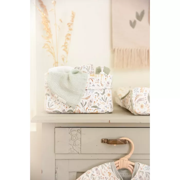 Muselina din bumbac organic - set 3 bucati -  Green/Safari Wonders - Little Dutch