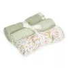 Muselina din bumbac organic - set 3 bucati -  Green/Safari Wonders - Little Dutch