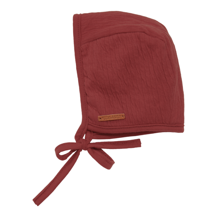 Caciulita cu snur pentru nou nascut - Pure Indian Red - Little Dutch Caciulita cu snur pentru nou nascut - Pure Indian Red - Little Dutch