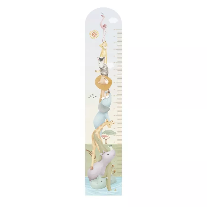 Autocolante pentru perete cu diagrama de crestere - Safari Friends - Little Dutch