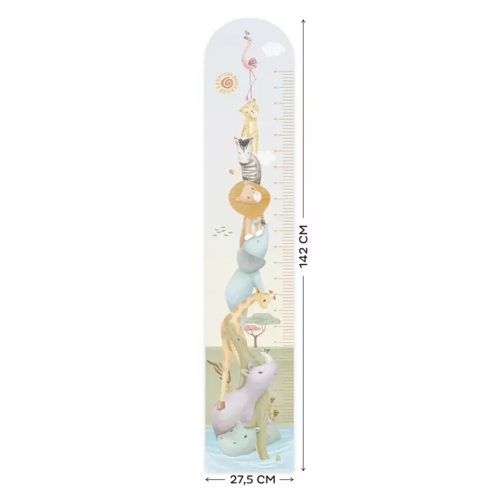 Autocolante pentru perete cu diagrama de crestere - Safari Friends - Little Dutch