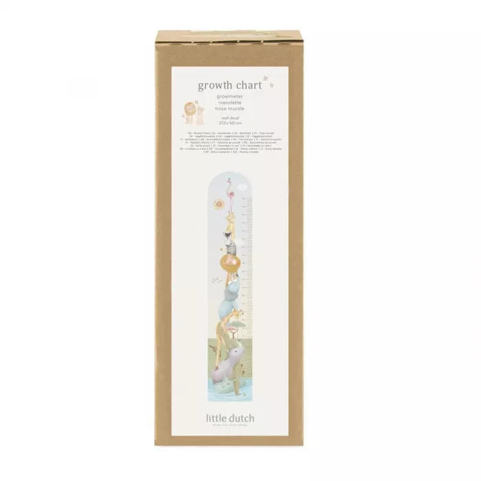 Autocolante pentru perete cu diagrama de crestere - Safari Friends - Little Dutch