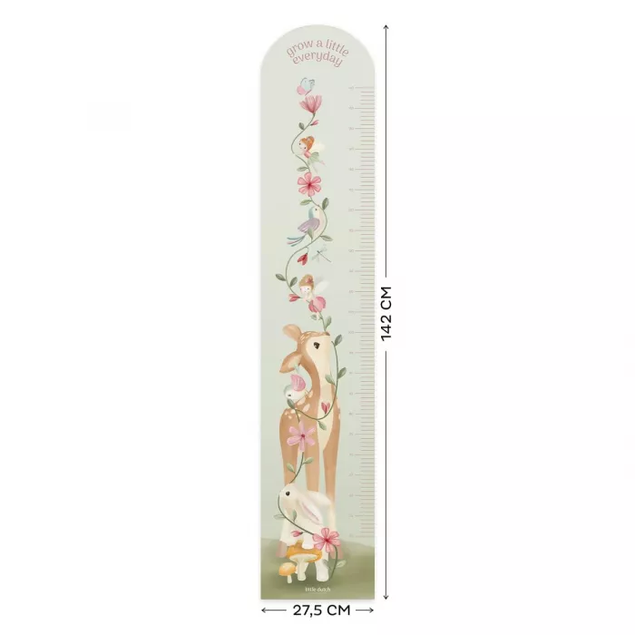 Autocolante pentru perete cu diagrama de crestere - Fairy Garden - Little Dutch