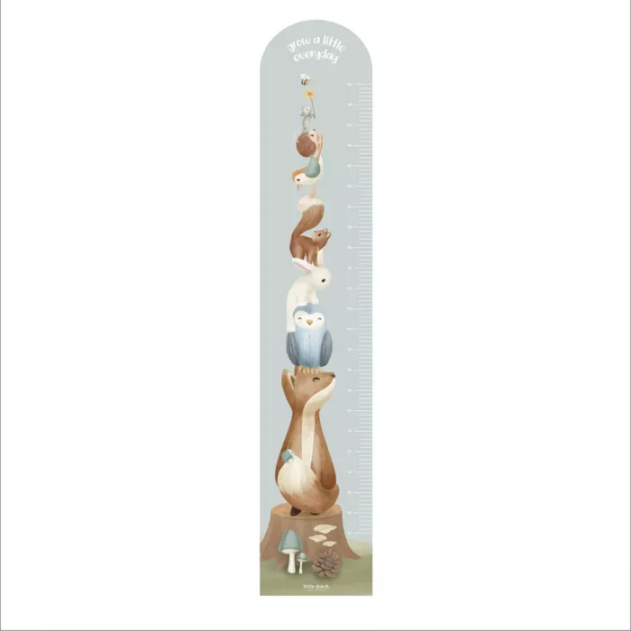 Autocolante pentru perete cu diagrama de crestere - Forest Friends - Little Dutch