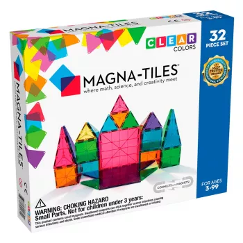 Set de constructie magnetic - Clear Colors - 32 piese - MAGNA-TILES