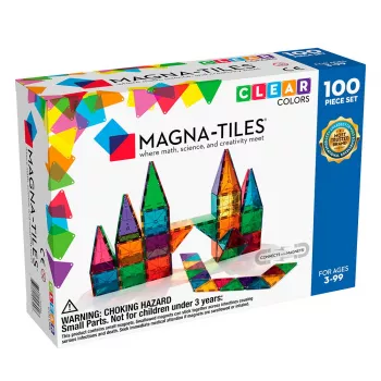 Set de constructie magnetic - Clear Colors - 100 piese - MAGNA-TILES