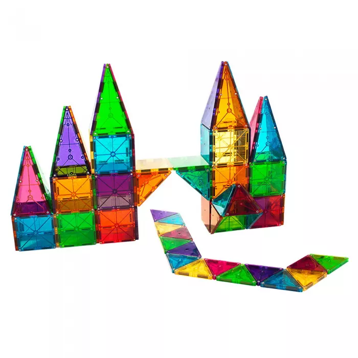 Set de constructie magnetic -Clear Colors - 100 piese - MAGNA-TILES