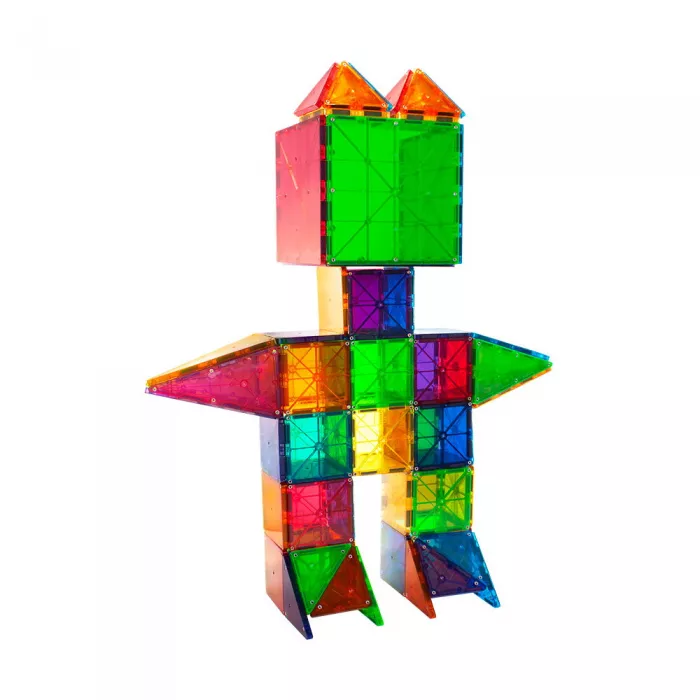 Set de constructie magnetic -Clear Colors - 100 piese - MAGNA-TILES