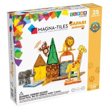 Set de constructie magnetic - SAFARI ANIMALS - 25 piese - MAGNA-TILES