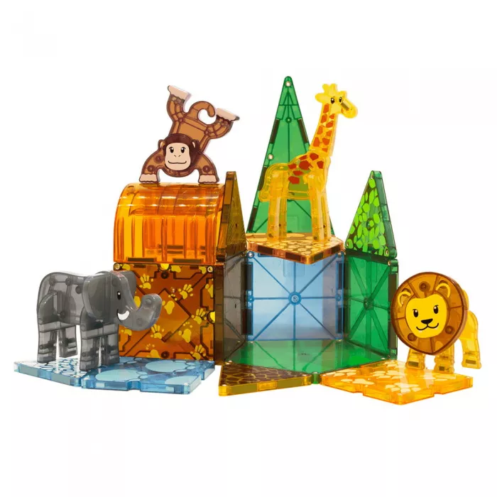 Set de constructie magnetic - SAFARI ANIMALS - 25 piese - MAGNA-TILES