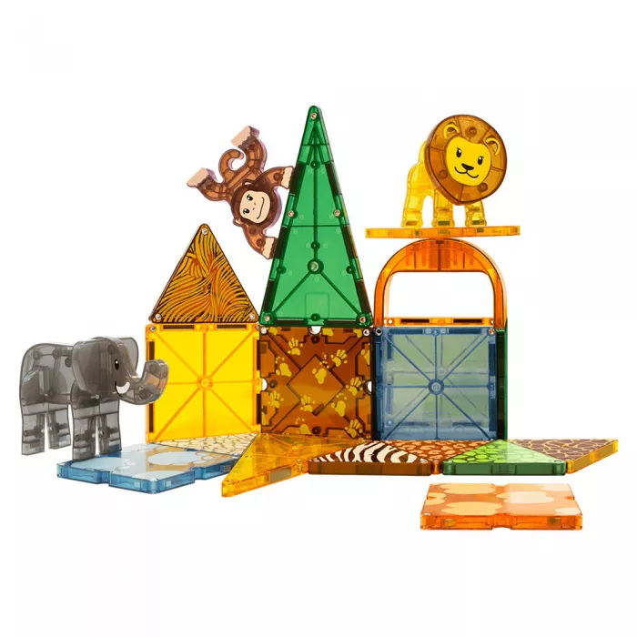 Set de constructie magnetic - SAFARI ANIMALS - 25 piese - MAGNA-TILES