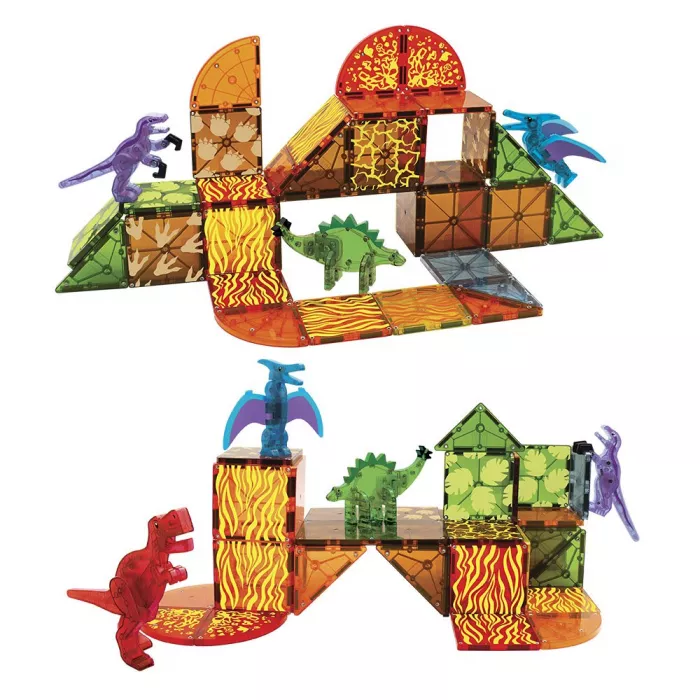 Set de constructie magnetic - DINO WORLD - 40 piese - MAGNA-TILES