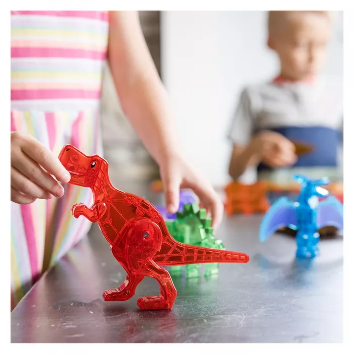 Set de constructie magnetic - DINO WORLD - 40 piese - MAGNA-TILES