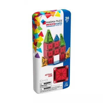 Set de constructie magnetic pentru calatorie - MicroMAGS - 26 piese - MAGNA-TILES