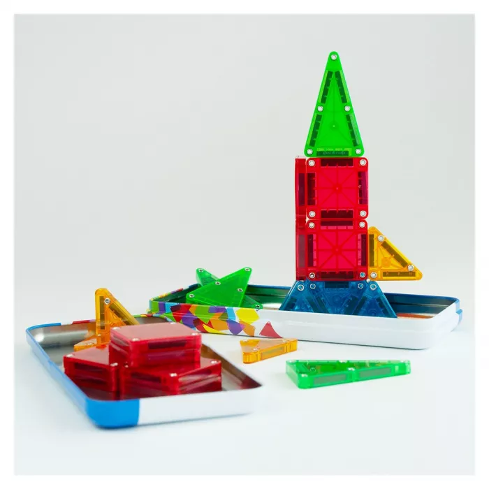 Set de constructie magnetic pentru calatorie - MicroMAGS - 26 piese - MAGNA-TILES