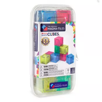 Set de constructie magnetic pentru calatorie - MAGNA-TILES Cubes - 9 piese - MAGNA-TILES