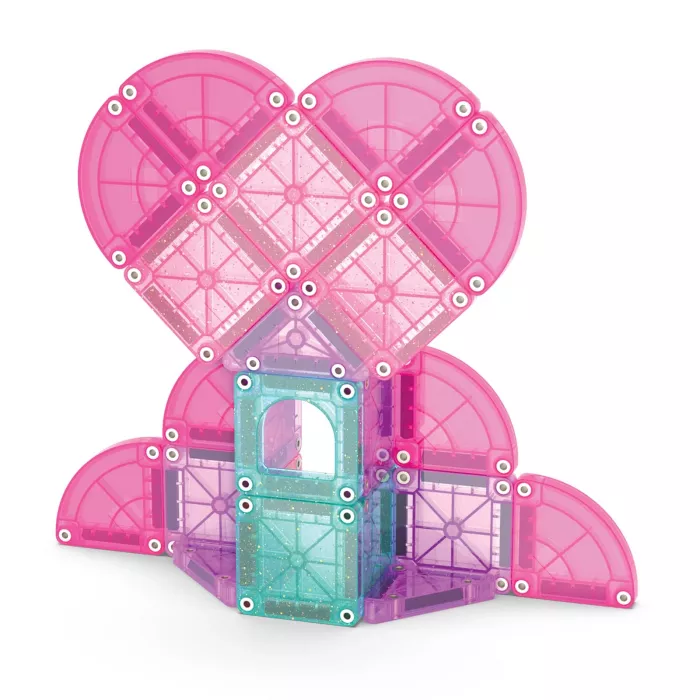 Set de constructie magnetic pentru calatorie - Heart to Heart - 26 piese - MAGNA-TILES