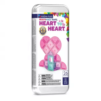 Set de constructie magnetic pentru calatorie - Heart to Heart - 26 piese - MAGNA-TILES