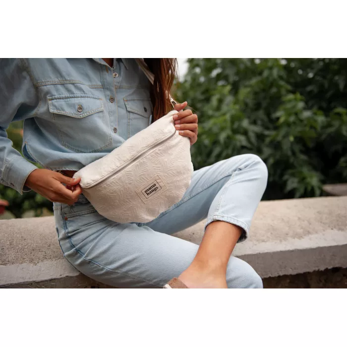 Borseta pentru parinti - Bloom Bag - Ecru Palms Jacquard - Mama Hangs