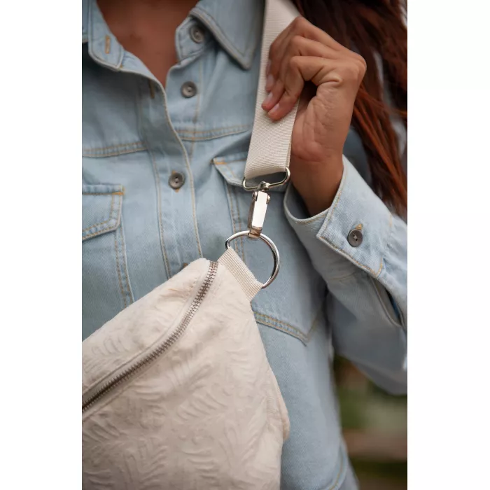 Borseta pentru parinti - Bloom Bag - Ecru Palms Jacquard - Mama Hangs