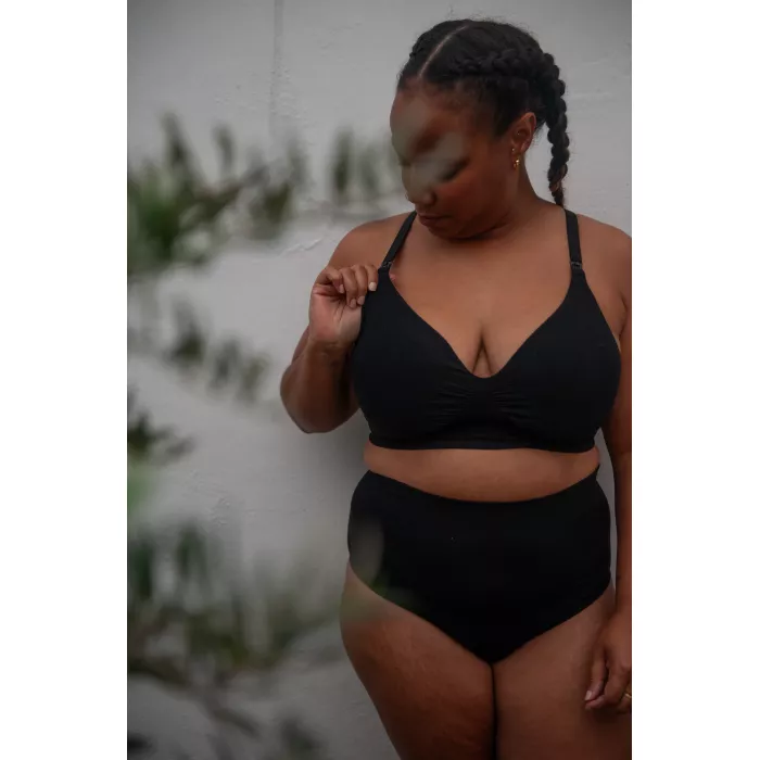 Sutien de alaptare fara armatura cu bretele reglabile - Essential - Black - Mama Hangs
