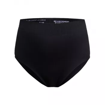 Chilot cu talie inalta fara cusaturi pentru sarcina si postpartum - High Waist Everyday - Black - Mama Hangs