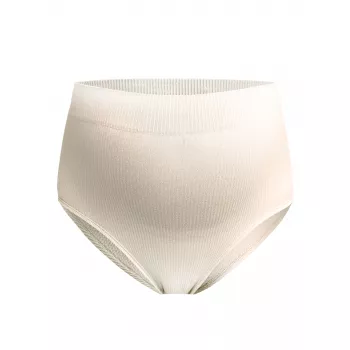 Chilot cu talie inalta fara cusaturi pentru sarcina si postpartum - High Waist Everyday - Ecru - Mama Hangs