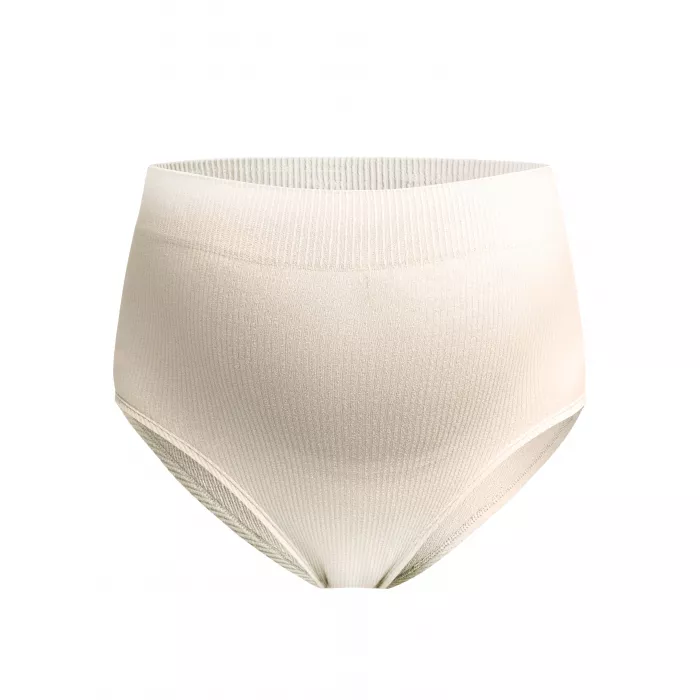 Chilot cu talie inalta fara cusaturi pentru sarcina si postpartum - High Waist Everyday - Ecru - Mama Hangs