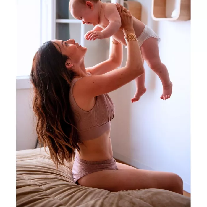 Chilot fara cusaturi pentru sarcina si postpartum - Classic Everyday - Terracotta - Mama Hangs