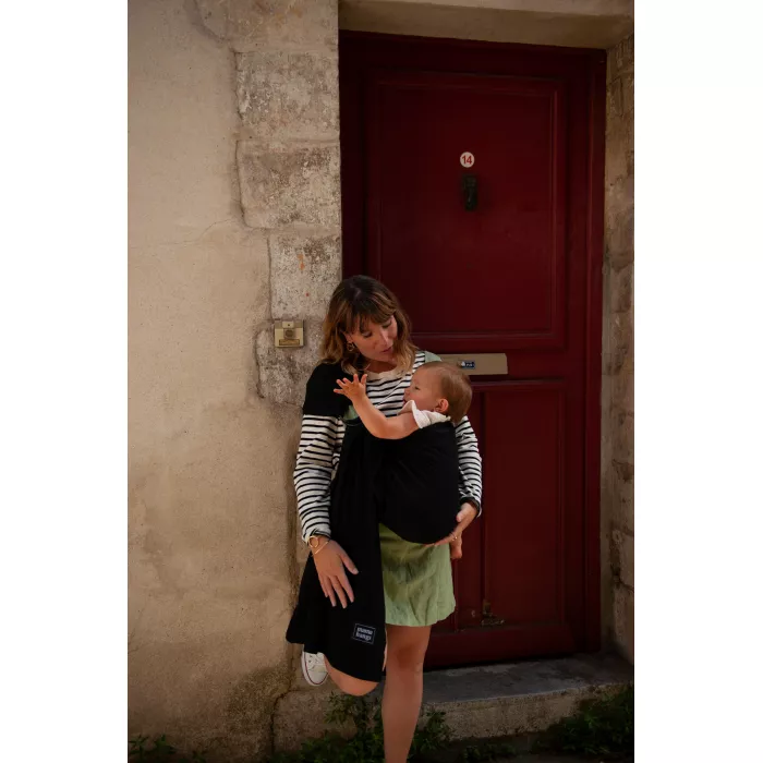 Sistem de purtare cu inele - Ring Sling - Black / Black Rings - Mama Hangs