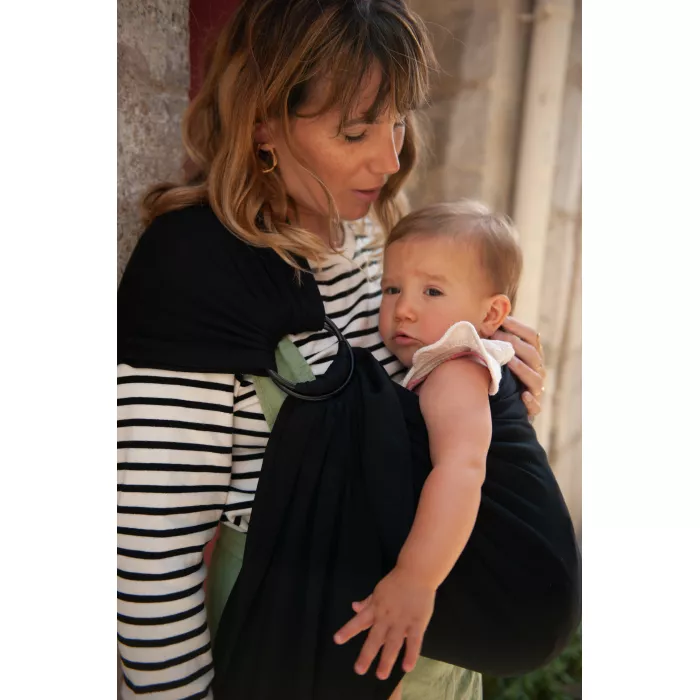 Sistem de purtare cu inele - Ring Sling - Black / Black Rings - Mama Hangs